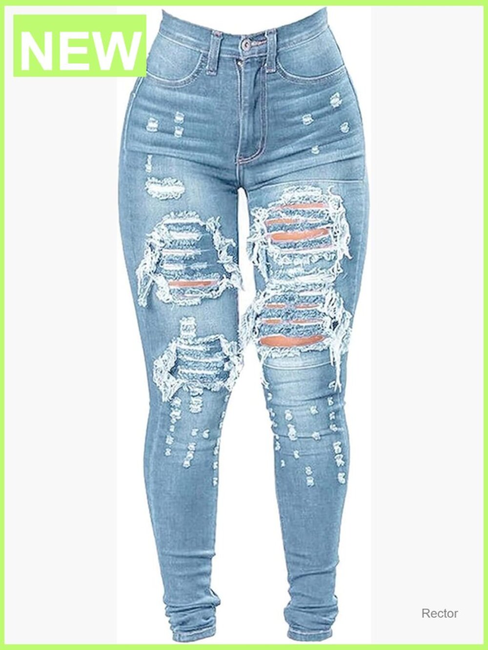 High Waist Plus Size Destroyed Jeans Slim Skinny Ripped Stretch Denim Pants